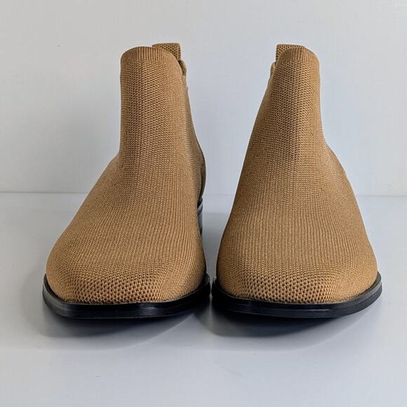 Vivaia Ankle Boots Ryan Womens EU 41 Tan Nutmeg Square Toe Pull On Soft Knit - Picture 4 of 14